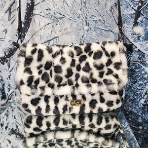 BETSEY JOHNSON Snow Leopard Crossbody Bag Purse